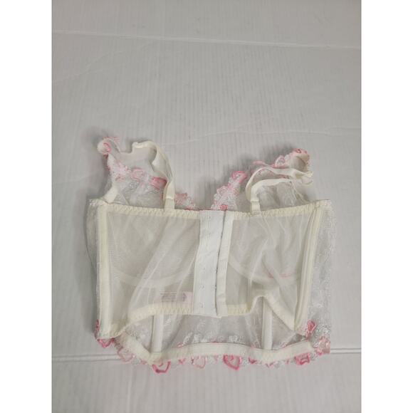 Victorias Secret Bralette Bra 40DD Lace Corset Style Bridal Sheer Coquette - Picture 5 of 9